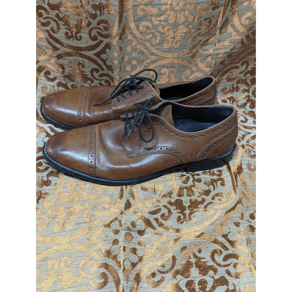 Quiet‎ Luxury Business Casual Cognac Leather Oxford Shoes Nunn Bush Size 13